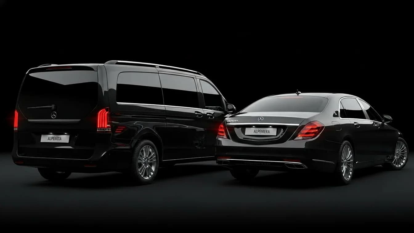 Premium Mercedes fleet private chauffeur French Riviera - S-Class, E-Class, V-Class